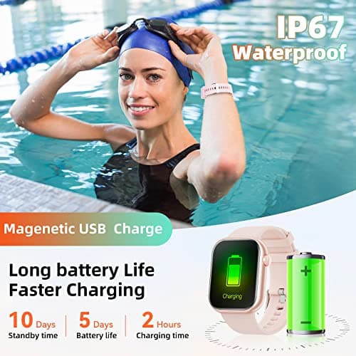 Hwagol Smart Watch (Answer/Make Call) 1.85inch Fitness Tracker, DIY Dials/Pedometer/Calories/Multiple Sport Modes/Voice Assistant, Smart Watches for Men Women Android iOS Phones 6