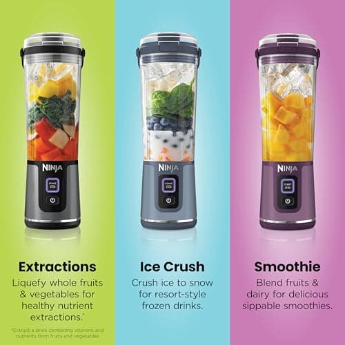 Ninja BC151NV Blast Portable Blender, Cordless, 18oz. Vessel, Personal Blender-for Shakes & Smoothies, BPA Free, Leakproof-Lid & Sip Spout, USB-C Rechargeable, Dishwasher Safe Parts, Denim Blue 9