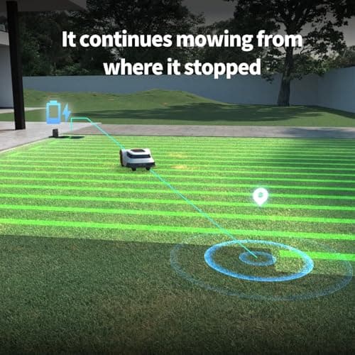 Robotic Lawn Mower for Precise Boundary Wire Break Detection, Automatic Lawnmower with Smart Navigation,and APP-Controlled Systematic Mowing, Covering up to 0.25 Acres with 45% Slope Support 6
