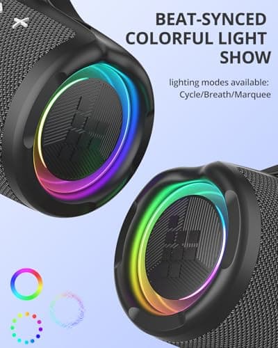 Tronsmart Mirtune S100 Portable Bluetooth Speaker, 50W Punchy Bass &Clear Treble, Retractable Handle, 20H Playtime, IPX7 Waterproof, Customize EQ for Outdoor, Camping,Beach(Black) 9