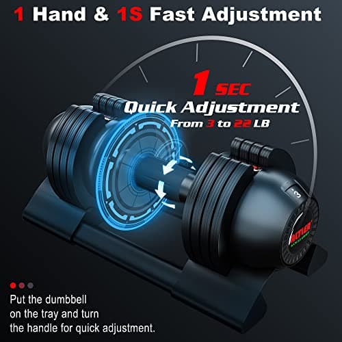 Adjustable Dumbbell Set 22lbs pair adjustable dumbbell- Perfect for Strength Training and Fitness Workouts 6