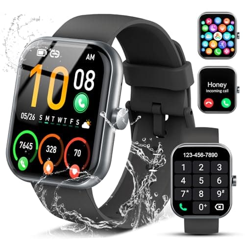 Smart Watch for Men Women, 1.96" Fitness Tracker Running Watch (Answer/Make Call), IP68 Waterproof, Pedometer, Sleep/Step/Activity/Heart Rate Monitor, 110+ Sport Modes Smartwatch for Adroid iOS Phone 9