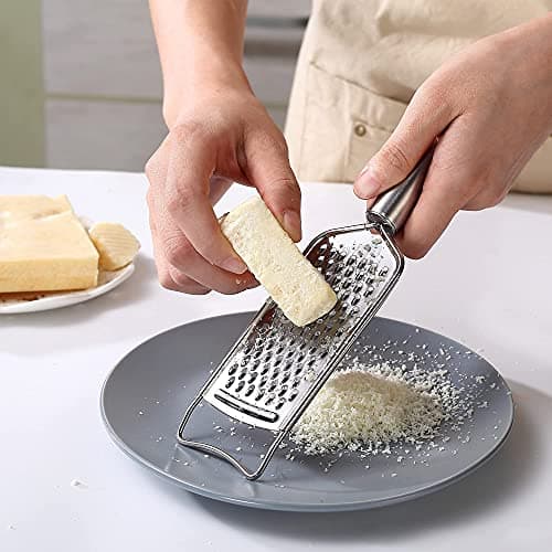 Tongjude Stainless Steel Cheese Grater Set, Set of 5 Kitchen Grater & Peeler & Slicer, Lemon Zester with Cleaning Brush for Vegetable, Fruit, Chocolate 7