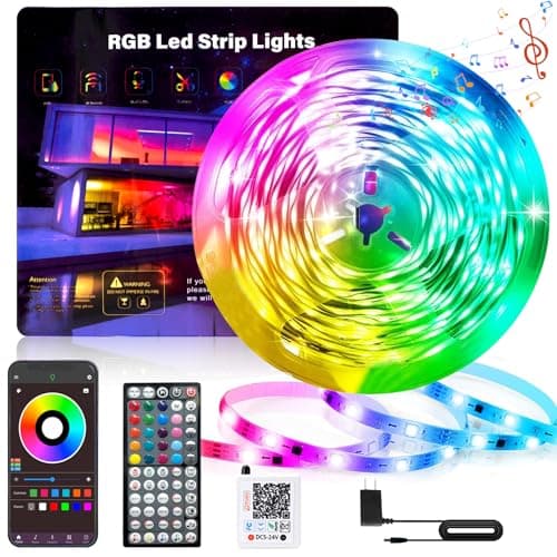 Ledagic Led Lights for Bedroom 50FT 450Leds Color Changing RGB Led Strip Lights Music Sync, Dimmable Led Light Strip with Remote, App Control, Super Bright Led Tape Light Party Room Gaming Accessories