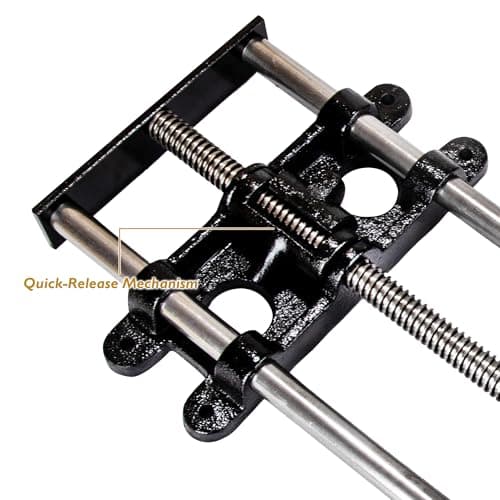 O'SKOOL 9 Inch Quick Release Workbench Front Vise for Woodworking, Heavy Duty Cast Iron Bench Vise with Beechwood Handle, WBA002 7