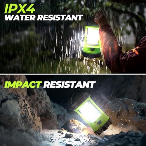 Camping Lantern 3000LM, LED Lanterns for Power Outages with 4400mAh Phone Charger, Impact-Resistant Rechargeable Lantern, 5 Light Modes Waterproof Lantern for Hurricane Emergency(Pale Green) 5