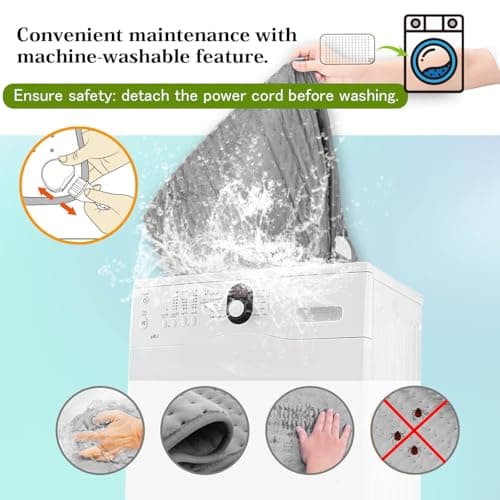 Electric Blankets，Heating pad, mini heating pad, one person, heating blanket, with timer function, heating pad, overheating prevention, mattress heating pad, home office, remote office,cold protection 7
