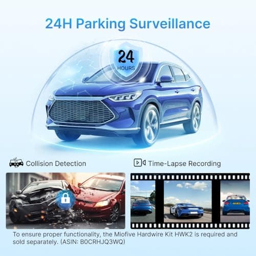 Miofive Smart Dash Cam, 2160P UHD Dash Camera for Cars, Mini S Car Camera with Wi-Fi, GPS, WDR, Night Vision, G-Sensor, App, Loop Recording, Parking Monitor, Time-Lapse 5
