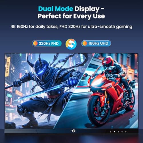 TITAN ARMY Gaming Monitor 27 Inch, 4K@160Hz, FHD@320Hz, Fast IPS 1ms HDR400, Adaptive-Sync, 135% sRGB, VESA, HDMI 2.1, DP 1.4, Swivel Tilt Height Pivot Adjustable, P2712V 2