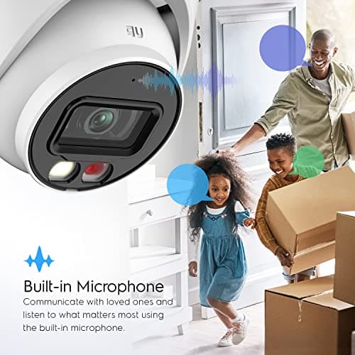 Amcrest 5MP AI Turret IP PoE Camera w/ 49ft Nightvision, Security IP Camera Outdoor, Built-in Microphone, Human & Vehicle Detection, Active Deterrent, 129° FOV, 5MP@20fps IP5M-T1277EW-AI 6