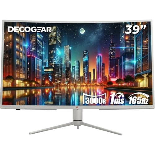 Deco Gear 39 Curved Ultrawide Gaming Monitor, 2560 x 1440, HDR400, 165 Hz, 99% sRGB, HDMI 2.0, DP 1.4 Limited White Edition - Exclusive