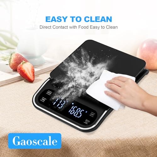 Gaoscale Coffee Scale With Timer - Digital Espresso Scale Rechargeable, Back-Lit LCD Display, 4 Units, 3kg/0.1g High Precision 6