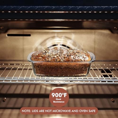 Razab LARGE 7.6 Cups/1800 ML/1.9 Qt Glass Loaf Pan with Lids (Set of 2) - Meatloaf Pan BPA free Airtight Lids Grip Handle Easy Carry, Microwave and Oven Safe - Loaf Pans For Baking Bread, Cakes 6