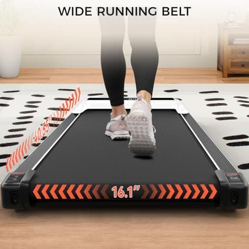 GTRACING Walking Pad with Incline, Under Desk Treadmill for Home, Portable Treadmill with Remote Control LED Display, 2.5 HP Quiet Walking Pad with APP Shock Absorption Design, 300 Lbs Capacity White 6