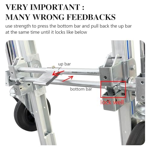 3 in 1 Convertible Hand Truck Dolly Cart with Wheels Heavy Duty/with 4 Wheels &Brakes /1000Lbs Load for Furniture/Electrical Appliance/Carton/Warehouse/Office /10 Minutes to Install as Video 5