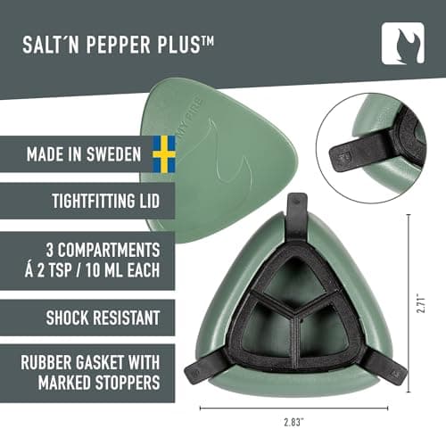 Light My Fire Salt & Pepper Shakers — Travel Salt and Pepper Shakers — Travel Spice Kit Portable Spice Shaker — Multi Spice Container and Salt Dispenser for Outdoor Picnic Camping BPA-Free, SandyGreen 5