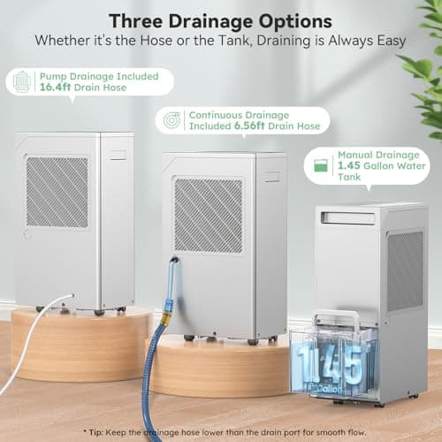 5000 Sq.Ft Energy Star Most Efficient 2024 Dehumidifier with Pump,DECIUU Max 100 Pint Dehumidifier for Basement with Drain Hose,Intelligent Humidity Control for Home Bathroom Garage 6