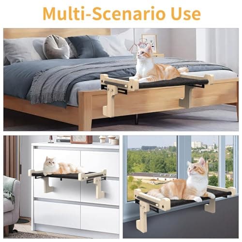 Topmart Cat Window Perch, Kitten Window Bed for Indoor, Cat Hammock Seat with Wood & Metal Frame, Easy to Adjust & Assemble 7