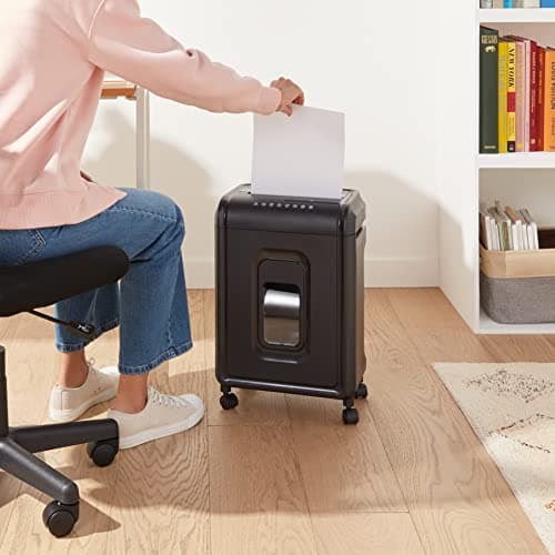 Amazon Basics 8 Sheet High Security Micro Cut Shredder with Pullout Basket, Black 6