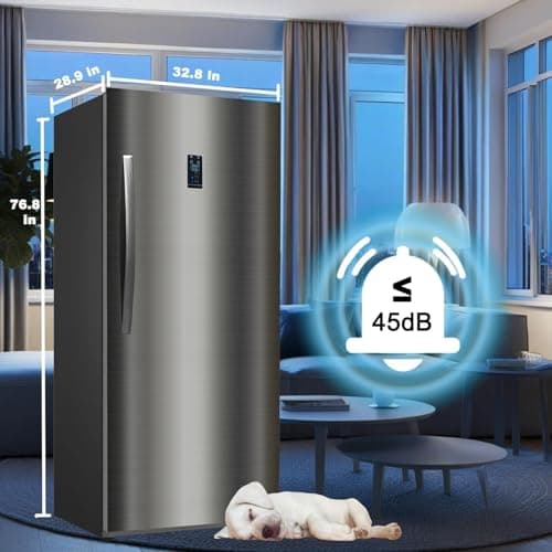 21 cu.ft Upright Freezer, Freezer Upright Frost Free Upright Freezers with LED Display,Stainless Steel Convertible Refrigerator Freezer for Garage,Kitchen Use 6