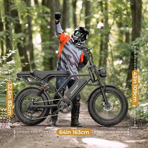 VOLTVOGUE Electric ebike | Full Suspension | 31MPH Top Speed | Range 40-70 Miles | 48V 960Wh Removable Battery | LED Headlights | 20-Inch All-Terrain Fat Tires | 9