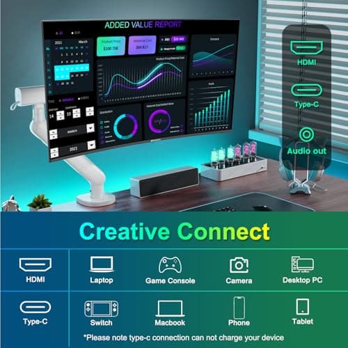 SANSUI Curved Monitor 27 inch 120Hz USB Type-C Computer Monitor with Speakers Built in丨FHD 1080p丨HDR丨110% sRGB丨1500R丨VESA Compatible,for Tablet,Desktop,Laptop and PC Work Gaming 5