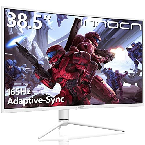 INNOCN 39G1R 39" Ultrawide Curved Gaming Monitor 165Hz 144Hz(Support) QHD 2K 2560 x 1440p HDMI 2.0 HDR10 FreeSync Computer Monitor, 99% sRGB, Tilt/Swivel/Height Adjustable, w/Speakers, White