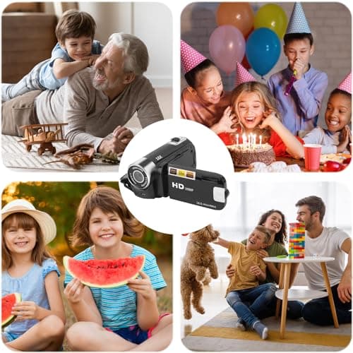 Heliora Protable Digital Camcorder,1080P High Definition DV Camcorder 16X Digital Zoom 270° Rotation Built-in Battery with SD Card & Card Reader for Teens Beginner 7