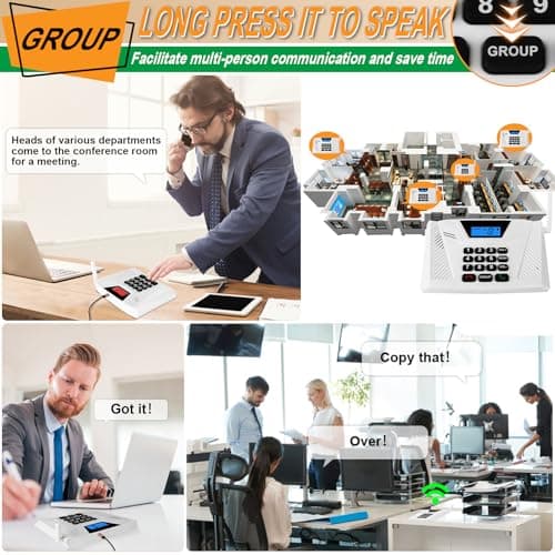 SANZUCO Intercoms Wireless for Home Upgraded, Hands Free Intercom 5300ft, Real-Time Two Way Intercoms for Home with Group Call, Full Duplex Wireless Intercom System for Business Office(4 Pack) 5