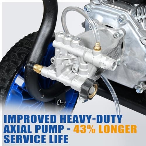 TOOLCY 3200 PSI Gas Pressure Washer, 2.6 GPM Gas Powered Power Washer Reinforced Pump & 209cc OHV Engine, 35FT Pressure Hose, Quick Connect Swivel Pressure Gun, 5 Nozzles for Homes (No Soap Tank) 7