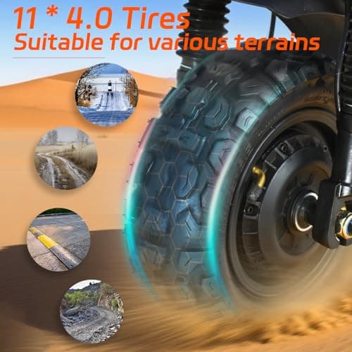 JAYSIMXIN Cheevalry S11pro Electric Scooter Adults,8000W Motor,55 mph Top Speed,with 11" All Terrain Tires,NFC,Smart Display,Dual Brake & Dual Suspension Commuting E-Scooter for Adults with Seat 7