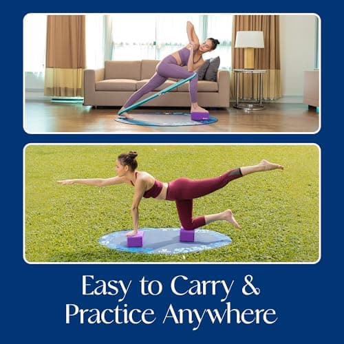 Tumaz Non-Slip Yoga Blocks 2-Pack - High Density/Lightweight EVA Foam & Natural Cork for Stability, Premium Set with E-Book Included 6