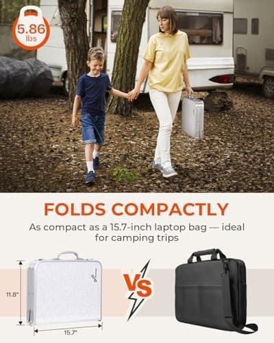 Sportneer Camping Table: Adjustable Height Small Folding Table 23.6" L x 15.7" W 4 Height with Mesh Layer - Compact & Portable Camping Essentials for Outdoor Camp Garden Picnic BBQ Dining Cooking 6