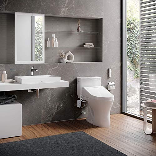 TOTO® WASHLET® C5 Electronic Bidet Toilet Seat with PREMIST and EWATER+ Wand Cleaning, Elongated, Cotton White - SW3084#01 23