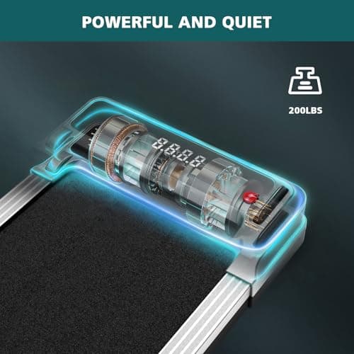 Smug Compact Armless Treadmill, Space Saving Design for Home & Office, Quiet Under Desk Walking Pad, 200 Lbs Capacity 3 in 1 Portable Walking Treadmill 6