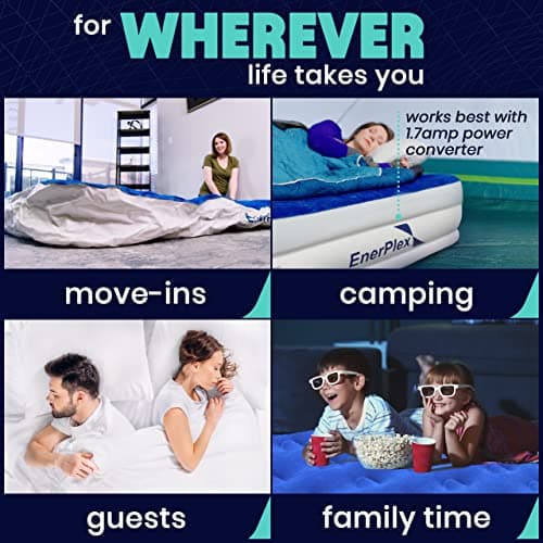 EnerPlex King Air Mattress with Built-in Pump - 16 Inch Double Height Inflatable Mattress for Camping, Home & Portable Travel - Durable Blow Up Bed with Dual Pump - Easy to Inflate/Quick Set Up﻿ 7