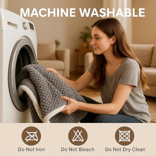 Heated Blanket 50"x60" Electric Throw Blanket with 5 Heat Settings, 10H Auto-Off, Soft Wave Fleece for Couch, Bed & Office, ETL Certified 7