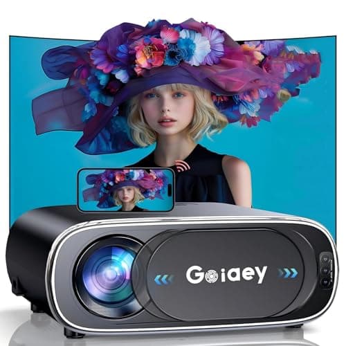 1200 ANSI 4K Projector with WiFi and Bluetooth, Auto Focus Auto Lens Cover Goiaey Outdoor Projector, Auto Keystone&50%-100% Zoom, Native 1080P Portable Smart Projector for Home and Outdoor use