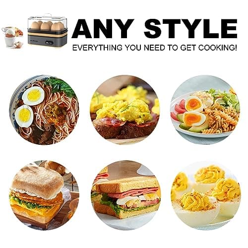 Evoloop Rapid Egg Cooker Electric 6 Eggs Capacity, Soft, Medium, Hard Boiled, Poacher, Omelet Maker Egg Poacher With Auto Shut-Off, BPA Free 8