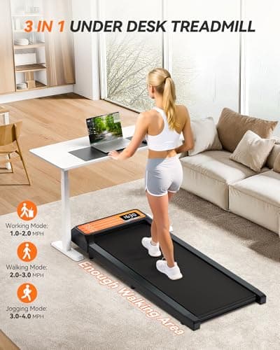 VITALTRACK Walking Pad Treadmill with Incline, 2.5 HP Portable Under Desk Treadmill Small, Compact Treadmills for Home and Office, Walking Jogging Running Machine with Remote Control and LED Display 7