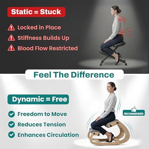 NYPOT Ergonomic Kneeling Chair with Adjustable Seats - Knee Chair for Posture Correction & Kneel Rocking Stool for Desk - Back Pain Relief for Home and Office, Supports 250 pounds - 5 Years Warranty 9