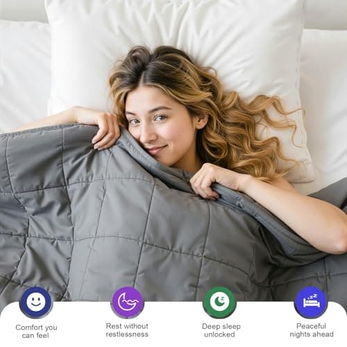 XVCAS Weighted Blanket for Adults - 15lbs 48"x72" Cooling Heavy Blanket for 120-160lbs with Premium Glass Beads - Soft Thick Big Blankets for All-Season Sleeping Comfort Breathable（Grey） 5
