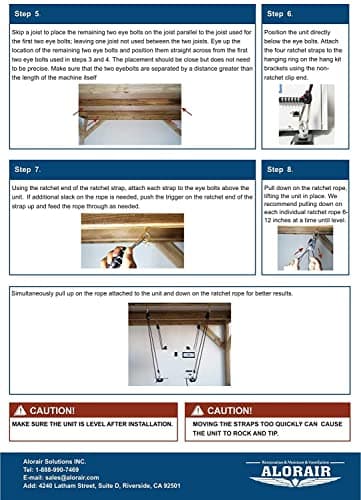 ALORAIR Hanging Kits for Crawl Space & Basement Dehumidifiers, Easy Way to Raise and Lower dehumidifier, Helps reduce noise and vibration of the unit 5