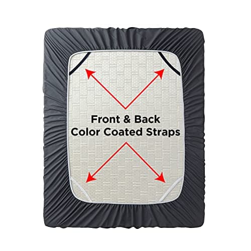 Empyrean Charcoal Grey Extra Deep Pocket Fitted Sheet Queen, Hotel Luxury Queen Fitted Sheet Only Easily Fits 18 to 24 Inch Mattress, Super Soft, Wrinkle-Free Bottom Sheets with Corner Straps 5