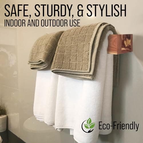 Root Vida Cedar Wood Towel Rack – 30” Wall Mounted Nordic Style Towel Holder | Solid Eastern Red Cedar | Indoor & Outdoor Spa, Sauna, Bathroom | Minimalist Shelf Design (Oiled Finish) 6