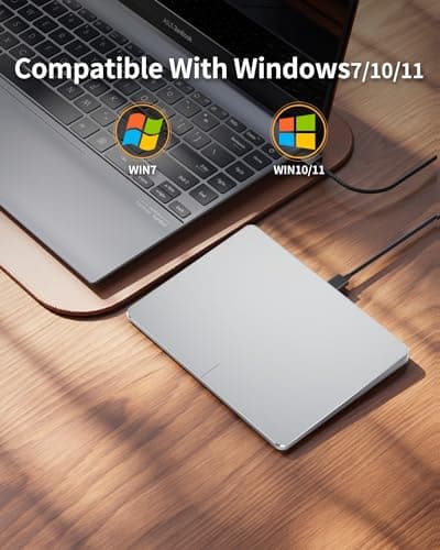 ProtoArc T1 USB Trackpad, High Precision Wired Touchpad Mouse for Windows, Ultra Slim Portable Aluminum Trackpad Mouse with Multi-Touch Navigation for Windows 7/10/11 Laptop Notebook Computer (Silver) 5