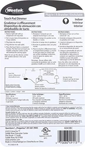 Westek 6043BC Touch Pad Dimmer, Black 9