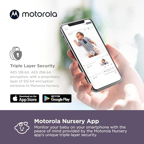 Motorola Nursery Baby Monitor with Camera and Audio, 4.3" Screen VM44 with WiFi, Long Range, Zoom/Tilt, Temperature Sensor, Lullabies, Night Vision 5