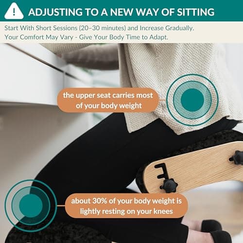 NYPOT Ergonomic Kneeling Chair - Adjustable Knee Chair for Posture - Rocking Stool for Desk - Back Pain Relief and Support for Home and Office 7