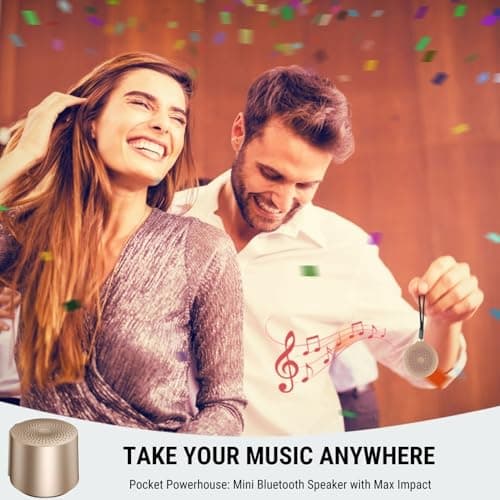 HOAIYO TWS Portable Wireless Speaker with Built in Mic and Play 2 Speakers Together (Gold) 10